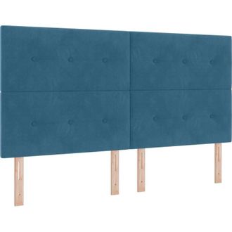 vidaXL Vidaxl - Box Spring Bed with Mattress Dark blue 180 x 200 cm Velvet