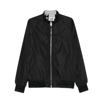 John Richmond Bomber Jackets, male, Black, Size: XL Embroidered Bomber Jacket