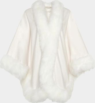 Gorski Shearling-Trim Cashmere Cape