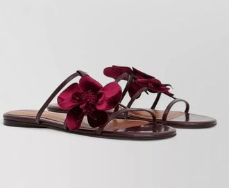 Zimmermann orchid leather sandals flat sole multistrap