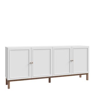Furniture To Go Wensley 4 Door 1 Drawer Sideboard in Light Grey & Oak