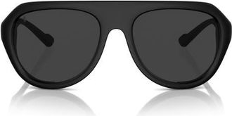 Ferrari 57mm Polarized Pilot Sunglasses in Matte Black /Grey Polar at Nordstrom