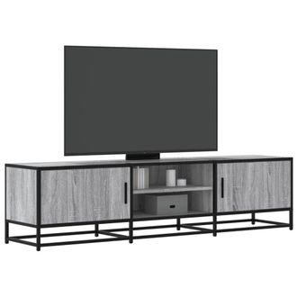Berkfield Home TV Cabinet Grey Sonoma 160x35x41 cm Engineered Wood & Metal | Size: 160 x 35 x 41 cm