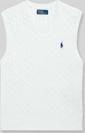 Polo Ralph Lauren Slim Fit Pullunder aus reiner Baumwolle in Weiss, Gr&ouml;&szlig;e XXL