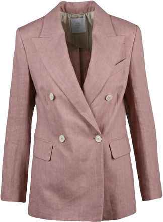 Eleventy Pink Double-Breasted Linen Jacket