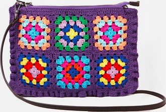 MC2 Saint Barth Parisienne Violet Crochet Crossbody Pouch Bag