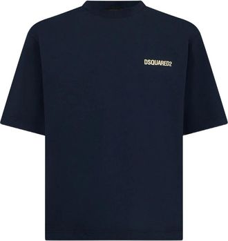 Dsquared2 Loose Fit T-Shirt - Heren - T-shirts - Blauw - M - Katoen - Tops