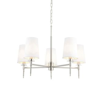 Netlighting FLORENCE Stylish Dimmable 5 Light Multi Arm Pendant Ceiling Lamp in Silver