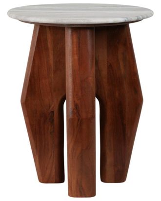 Sagebrook Home 20In Curved Legs Accent Table With Marble Top