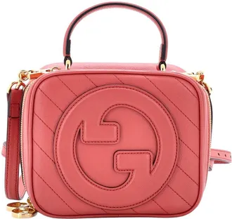 Gucci Pink Diagonal Quilted Leather Blondie Nm Top Handle Shoulder Bag (Authentic Pre-Loved)
