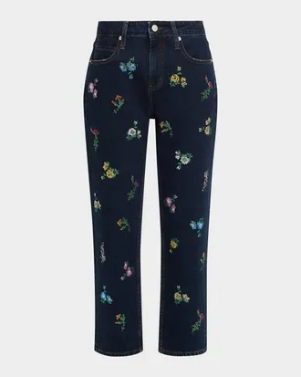 Libertine - Libertine Joy And Mirth Embellished Straight-Leg Ankle Boyfriend Jeans