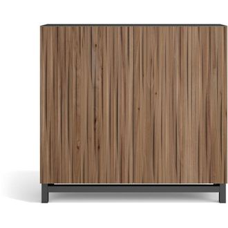 HERDASA Herdasa, Zapatero en Melamina, modelo Copenhague, 90x90x27, color grafito con puertas efecto listones nogal