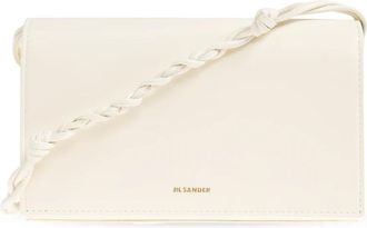 Jil Sander Tangle Wallet With Strap - Dames - Portefeuilles - Beige - ONE Size - Leer - Accessoires