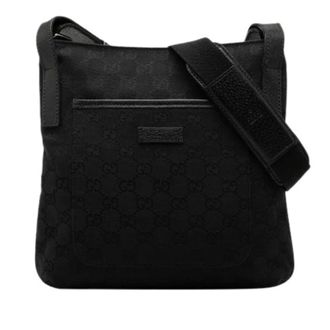 Gucci Pre-owned Canvas Crossbody Bag - Dames - Pre-owned - Zwart - Maat: ONE Size Leer