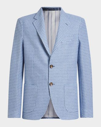 Etro Mens Roma Honeycomb Cotton Two-Button Sport Jacket