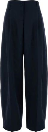 Alexander McQueen Pantaloni in lana con pieghe - Blu