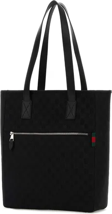 Gucci Mens Gg Fabric Shopping Bag Blk-Blk-Vrv Borse A Mano Blk/blk/vrv