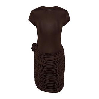 Rotate ROTATE Birger Christensen, Short Dresses, female, Brown, Size: XL Nuria Dress