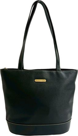 Burberry Black Leather Handbag Shoulder Bag Tote Bag (Pre-Owned)