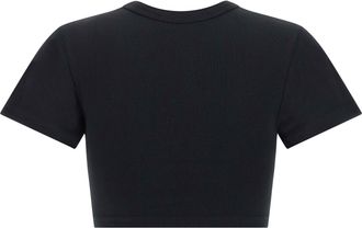 The Attico Bustier-Stitched Crop T-Shirt - Black