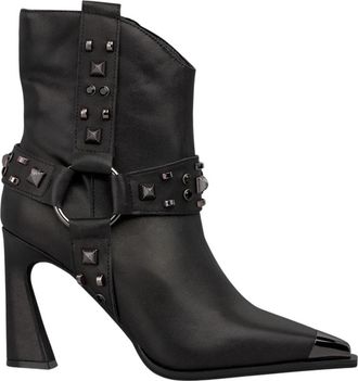 Alma En Pena Metallic studded bootie - Dames - Cowboylaarzen - Zwart - 40 EU - Schoenen
