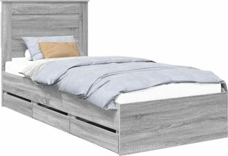 vidaXL Estructura De Cama Gris Sonoma 100 X 200 Cm Madera Ingenieril Vidaxl