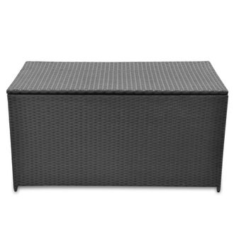 Berkfield Home Garden Storage Box Black 120x50x60 cm Poly Rattan | Size: 120 x 50 x 60 cm