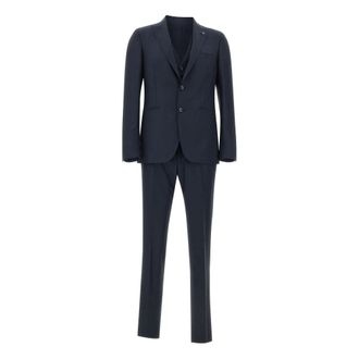 Tagliatore Single Breasted Suits, male, Blue, Size: 2XL Tagliatore Dresses