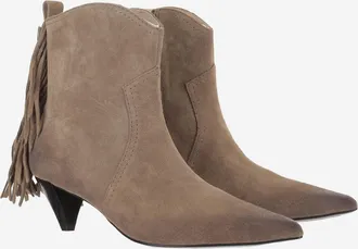 Pinko Womens Ankle Boots Didi Suede Beige Upper: Bovine Leather