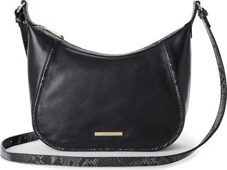 Brahmin Corinne Croc Embossed Leather Crossbody in Black Dietrich at Nordstrom