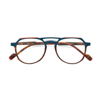 Etnia Barcelona Jordi Two-Tone Rounded Frame Eyeglasses with Keyhole Bridge