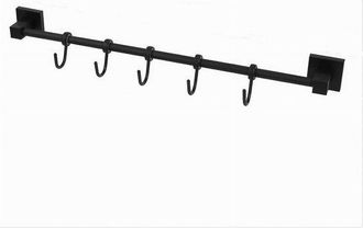 Trade Shop Trade Shop - Porta Asciugamani Maniglia Con 5 Ganci Moderno Fissaggio A Parete Bagno Nero 79993