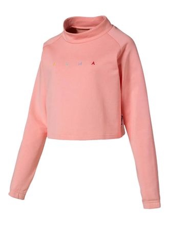 Puma cropped crew swaeter - Rosa