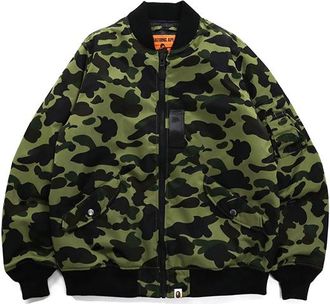 A Bathing Ape 1st Camo Nylon Twill MA-1 Jacket Green 1H80-140-015