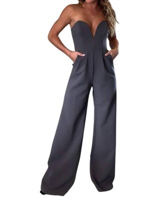Amanda Uprichard Cherri Jumpsuit In Grey