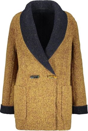 Missoni Omkeerbare Wollen Jas met Toggle Knopen - Dames - Mantel - Geel - M - Wol - Jassen