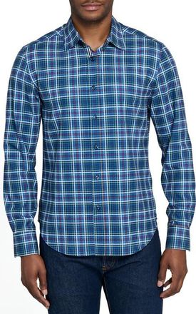 Brooklyn Brigade Checked Print Woven Long Sleeve Basic in Navy at Nordstrom, Size Xx-Large