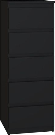 Hucoco Venezia Cassettiera Alta Moderna Per Camera Da Letto/soggiorno/ufficio 45x40x111 5 Cassetti Scorrevoli Armadio Di Stoccaggio Chiffon