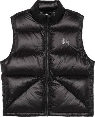 St&uuml;ssy Gilet imbottito con zip - Nero