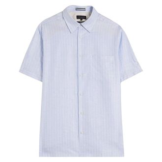 Ted Baker Lytham Mens Light Blue Linen Blend Shirt Linen/Cotton - Size X-Large