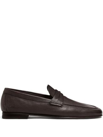 Ermenegildo Zegna penny leather loafers - men - Buffalo Leather/Leather/Leather/Rubber - 11.5 - Brown