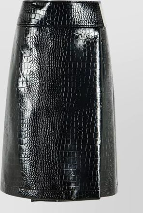 Sportmax crocodile-print vinyl midi a-line skirt