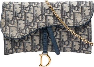 Dior Pre-owned Dior Oblique Canvas Saddle Wallet On Chain Ladies BI37QBACDT576O9C