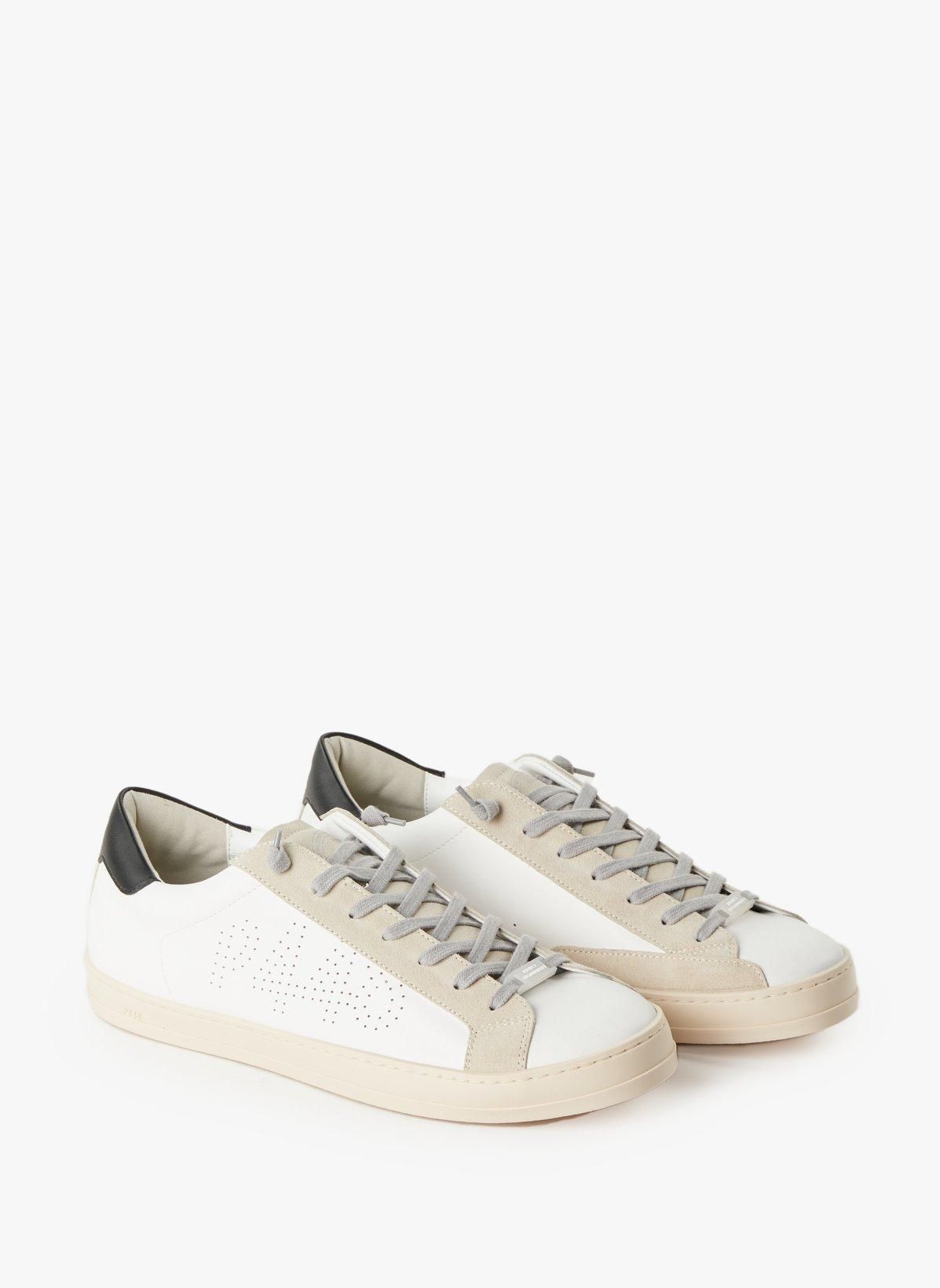 Baskets P448 Argentées Et Blanches - Taille 39 - En Cuir - Occasion Très Bon état