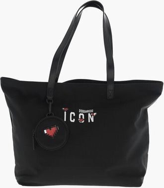 Dsquared2 ICON Nylon Tote Bag With Leather Trims And Matching Coin Pur size One