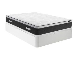 Vente-Unique Set 160x200cm Rete vano Bianco + Materasso ibrido molle insac. e memory foam sp.25cm - ASTRIA Art Collection di YSM&Eacute;E