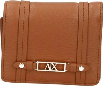 A|X Armani Exchange Accessoires, Dames, Bruin, ONE Size, Polyester, Compact Fold Wallet
