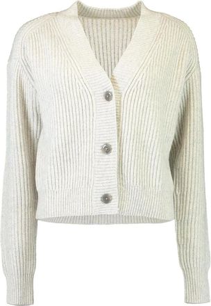 TWP V-neck ribbed cardigan - Grey