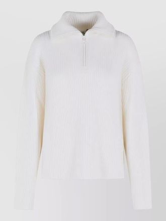 Courr&egrave;ges merino wool sweater high collar ribbed
