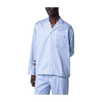 Tekla Sateen Pyjamas Shirt - male - Tekla - Pyjamas - Blue - M - Nightwear & Lounge